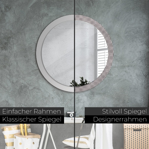 Bedrukte ronde spiegel Geometrisch stippenpatroon