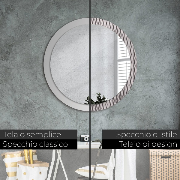Bedrukte ronde spiegel Geometrisch stippenpatroon