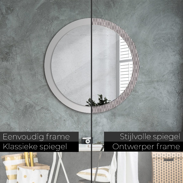 Bedrukte ronde spiegel Geometrisch stippenpatroon