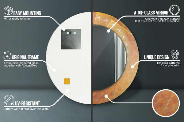 Bedrukte ronde spiegel Spiraalvormige abstractie