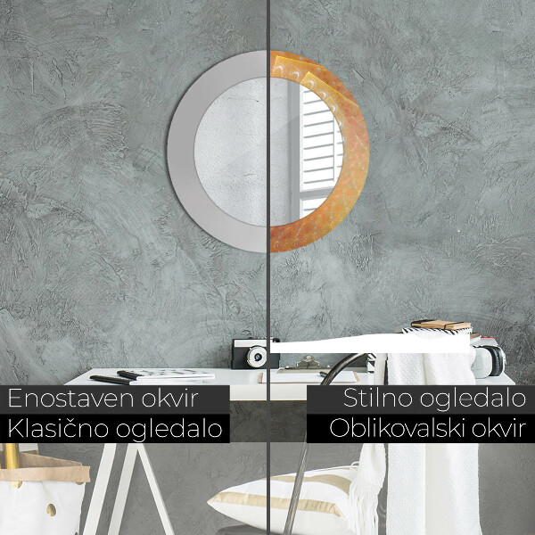 Bedrukte ronde spiegel Spiraalvormige abstractie