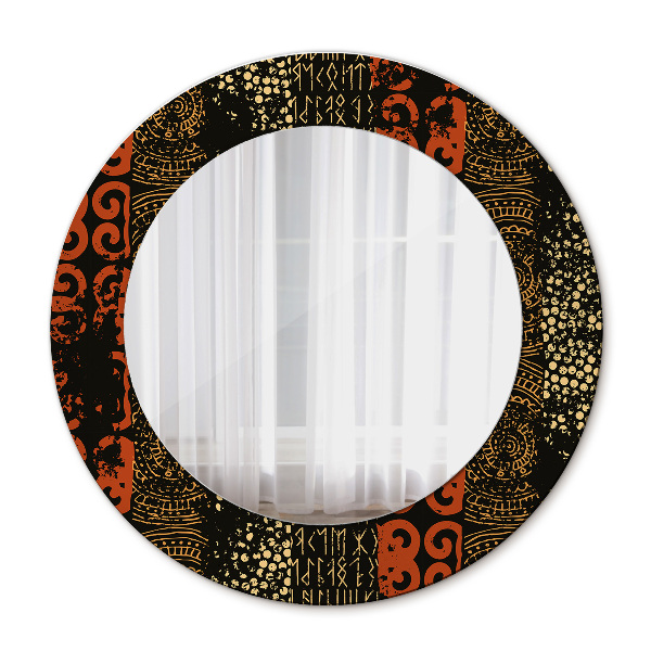 Ronde spiegel met decoratie Grunge abstracte patroon