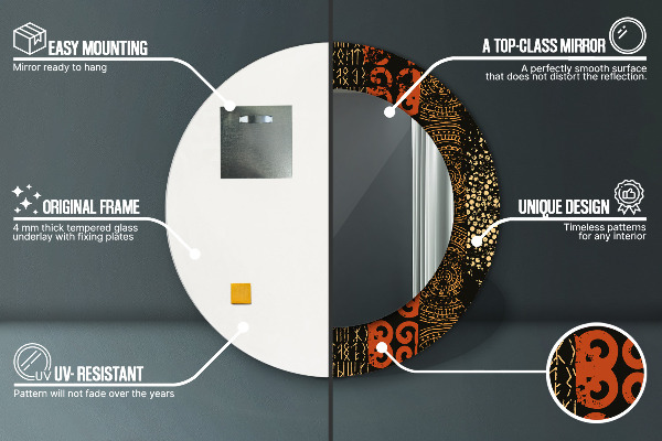 Ronde spiegel met decoratie Grunge abstracte patroon