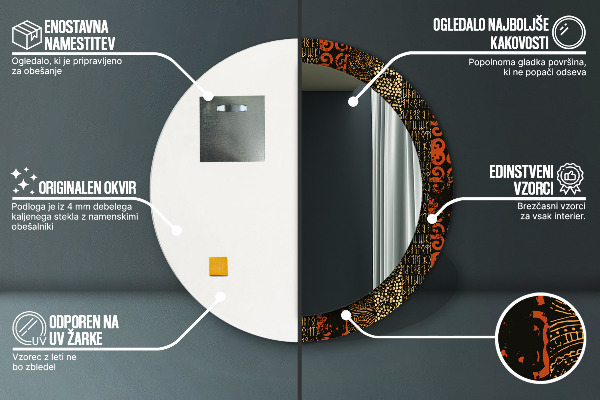 Ronde spiegel met decoratie Grunge abstracte patroon