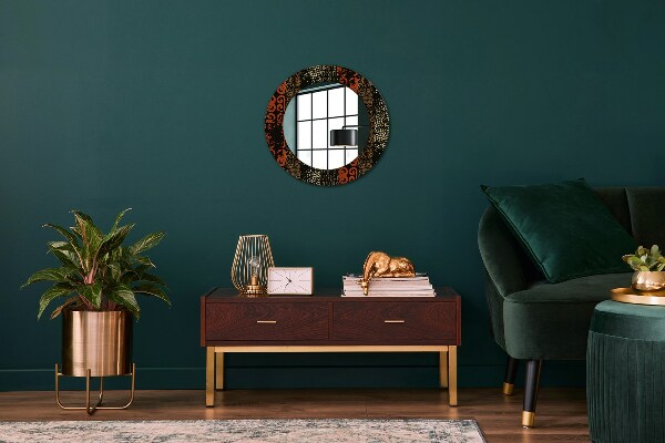 Ronde spiegel met decoratie Grunge abstracte patroon