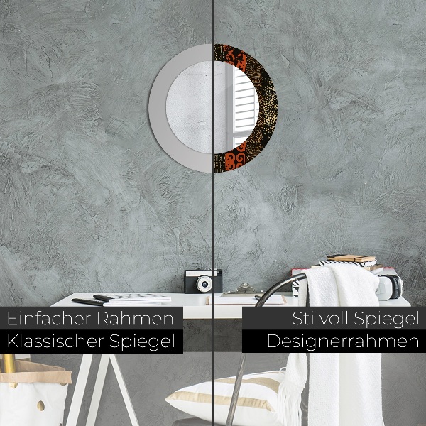 Ronde spiegel met decoratie Grunge abstracte patroon