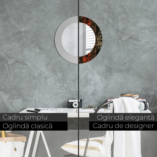 Ronde spiegel met decoratie Grunge abstracte patroon