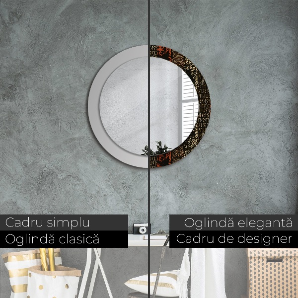 Ronde spiegel met decoratie Grunge abstracte patroon