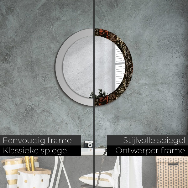 Ronde spiegel met decoratie Grunge abstracte patroon