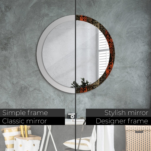 Ronde spiegel met decoratie Grunge abstracte patroon