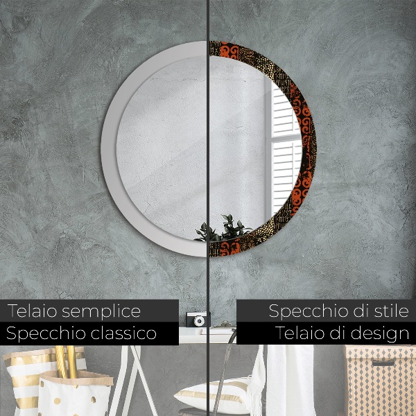 Ronde spiegel met decoratie Grunge abstracte patroon