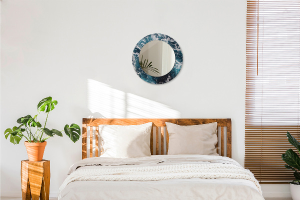 Bedrukte ronde spiegel Stormachtige zee