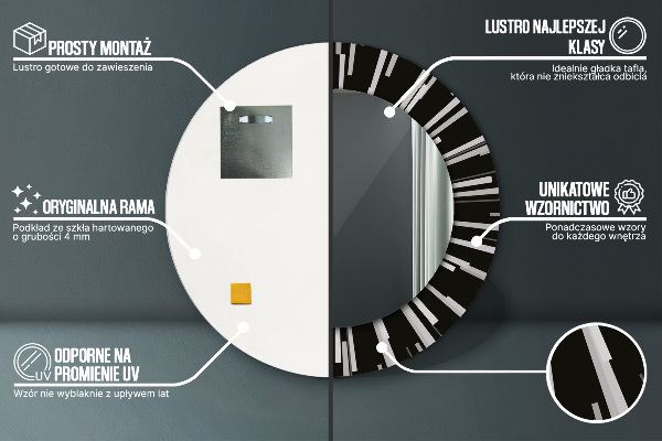 Ronde spiegel met decoratie Stralende compositie