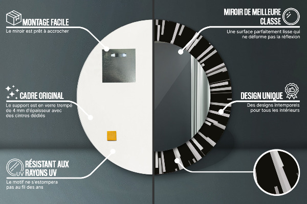 Ronde spiegel met decoratie Stralende compositie