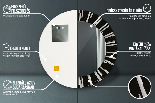 Ronde spiegel met decoratie Stralende compositie