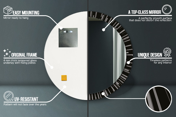 Ronde spiegel met decoratie Stralende compositie