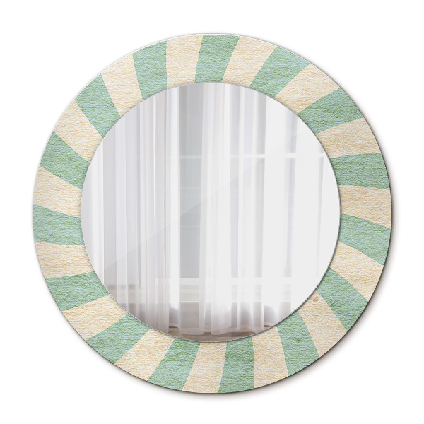 Ronde spiegel met decoratie Retro pastelpatroon