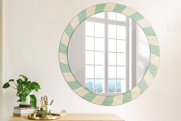 Ronde spiegel met decoratie Retro pastelpatroon