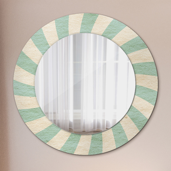 Ronde spiegel met decoratie Retro pastelpatroon