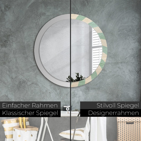Ronde spiegel met decoratie Retro pastelpatroon