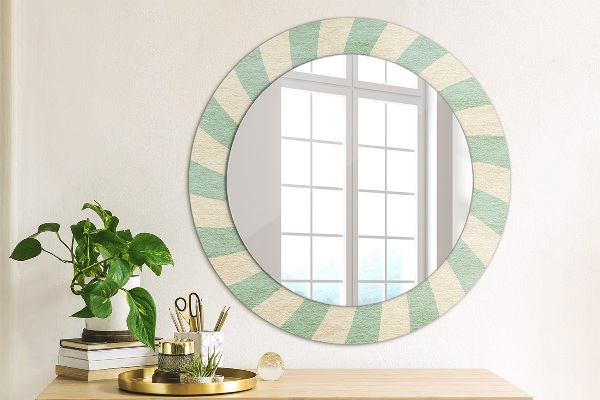 Ronde spiegel met decoratie Retro pastelpatroon
