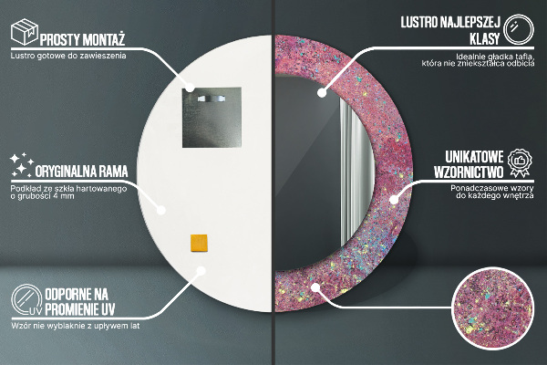 Bedrukte ronde spiegel Festival van kleuren