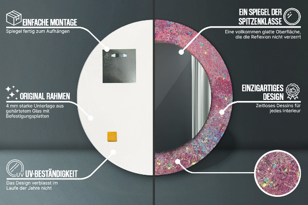 Bedrukte ronde spiegel Festival van kleuren