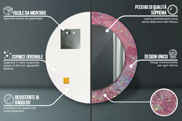 Bedrukte ronde spiegel Festival van kleuren