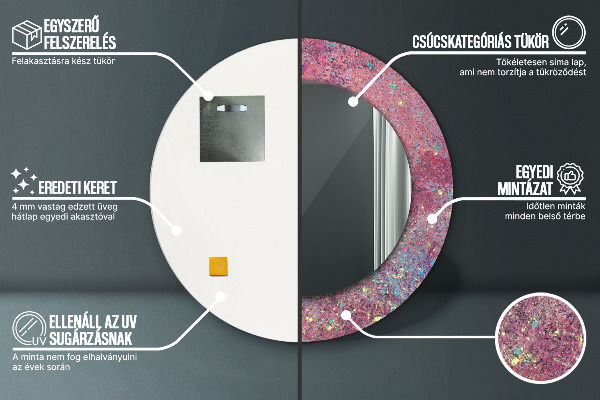 Bedrukte ronde spiegel Festival van kleuren