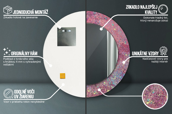 Bedrukte ronde spiegel Festival van kleuren