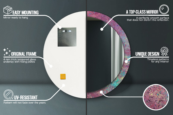 Bedrukte ronde spiegel Festival van kleuren