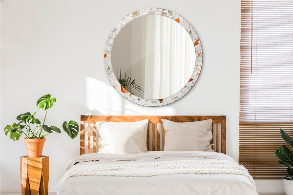 Ronde wandspiegel met print Terrazzo-achtergrond