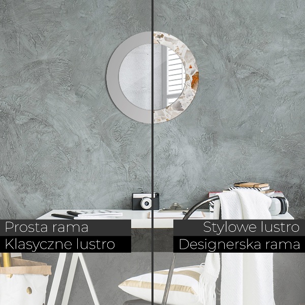 Ronde wandspiegel met print Terrazzo-achtergrond
