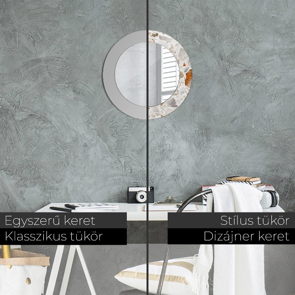 Ronde wandspiegel met print Terrazzo-achtergrond