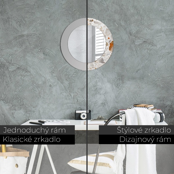 Ronde wandspiegel met print Terrazzo-achtergrond