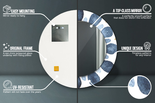 Ronde spiegel met decoratie Maanmandala