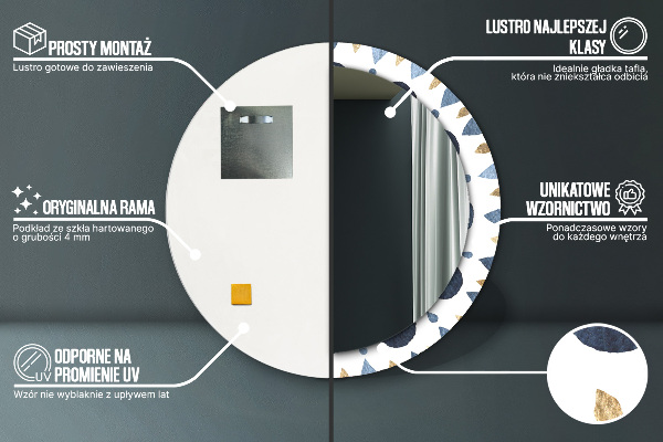 Ronde spiegel met decoratie Maanmandala
