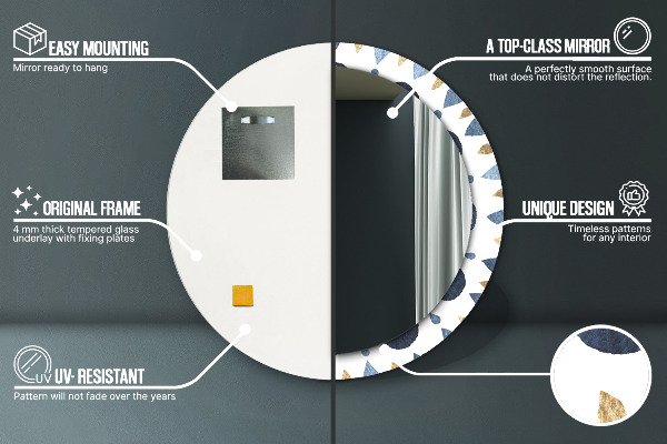Ronde spiegel met decoratie Maanmandala