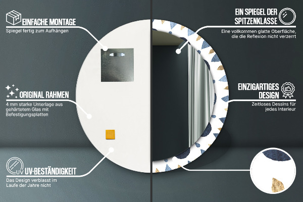 Ronde spiegel met decoratie Maanmandala