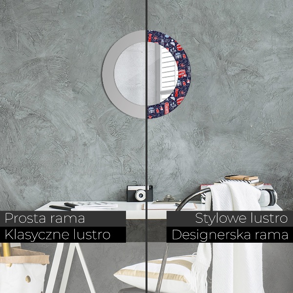 Bedrukte ronde spiegel Londen symbool