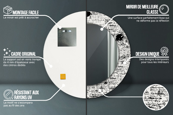 Bedrukte ronde spiegel Doodle-patroon