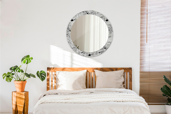 Bedrukte ronde spiegel Doodle-patroon