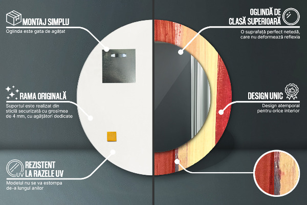 Bedrukte ronde spiegel Abstract beeld