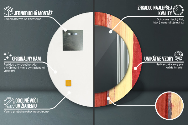 Bedrukte ronde spiegel Abstract beeld