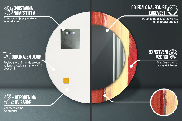 Bedrukte ronde spiegel Abstract beeld