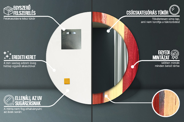 Bedrukte ronde spiegel Abstract beeld