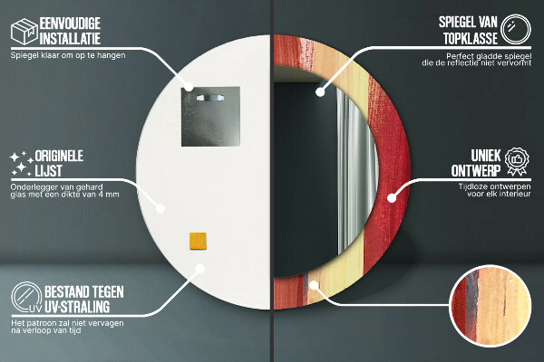 Bedrukte ronde spiegel Abstract beeld