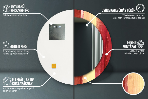 Bedrukte ronde spiegel Abstract beeld
