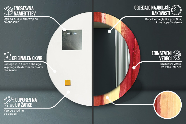 Bedrukte ronde spiegel Abstract beeld