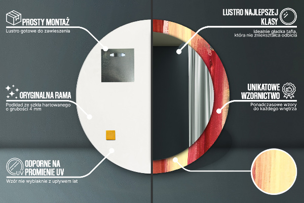 Bedrukte ronde spiegel Abstract beeld
